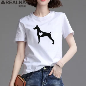 Ladies T-Shirt, Top Doberman Pinscher Heart